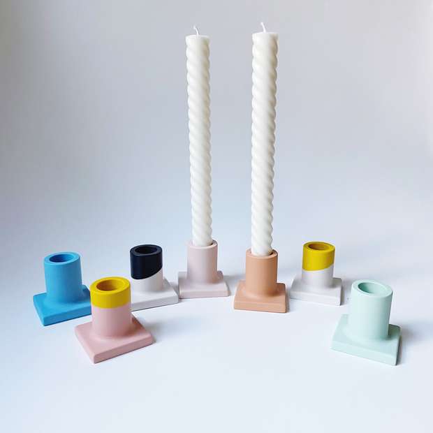 Colorblock Taper Candle Holder
